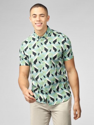 Ben Sherman Art Deco Shirts Green | 6509327-TI