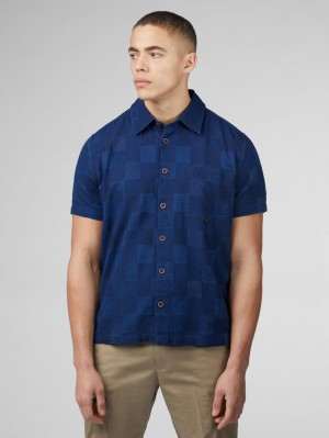 Ben Sherman B by Ben Sherman Indigo Check Shirts Navy | 8153047-KD