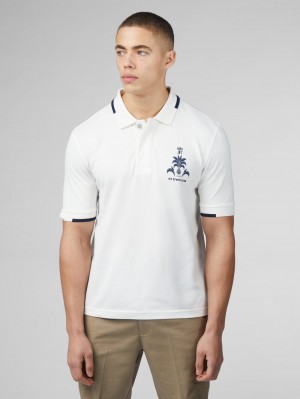 Ben Sherman B by Ben Sherman Sports Club Embroidered Polo Shirts White | 4596207-GK