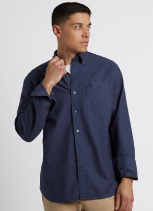 Ben Sherman Beatnik Oxford Garment Dye Shirts Indigo | 8953271-WS