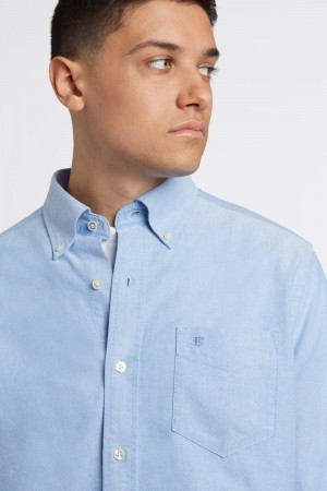 Ben Sherman Brighton Oxford Organic Shirts Blue | 2049815-DQ