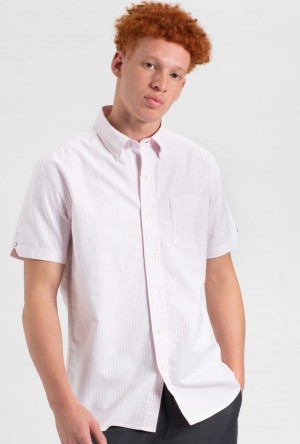 Ben Sherman Brighton Oxford Shirts Pink Stripes | 5840167-WK