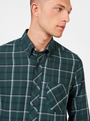 Ben Sherman Grid Check Shirts Green | 9840215-CH