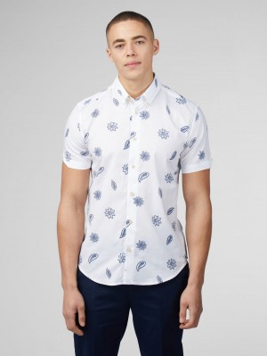 Ben Sherman Signature Floral Shirts White | 4197305-FA