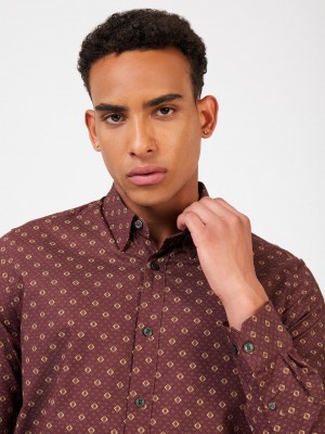 Ben Sherman Signature Geo Shirts Brown | 9538026-ZC