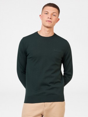 Ben Sherman Signature Merino Crewneck Knitwear Dark Green | 8635094-DE