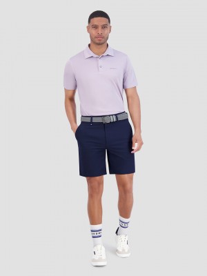 Ben Sherman Solid Air Pique Sports Fit Polo Shirts Purple | 0924173-YS