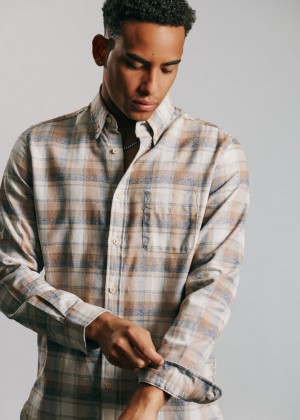 Ben Sherman Twisted Yarn Check Shirts Brown | 7126380-ZT