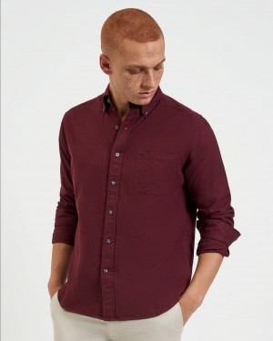 Ben Sherman Uniform Flannel Shirts Burgundy / Navy / Beige | 6591230-PW