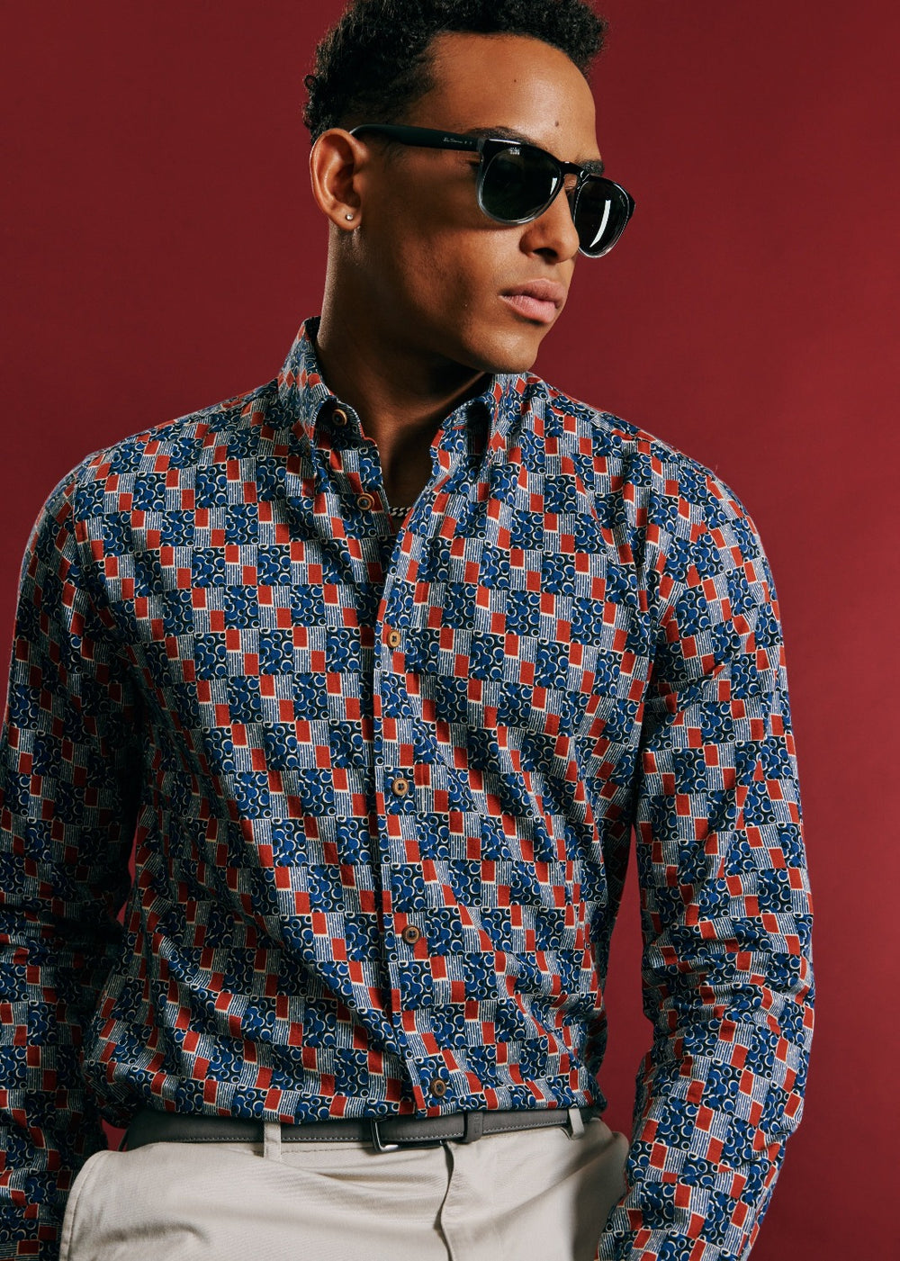 Ben Sherman 1950s Checkerboard Shirts Indigo | 5782140-GK