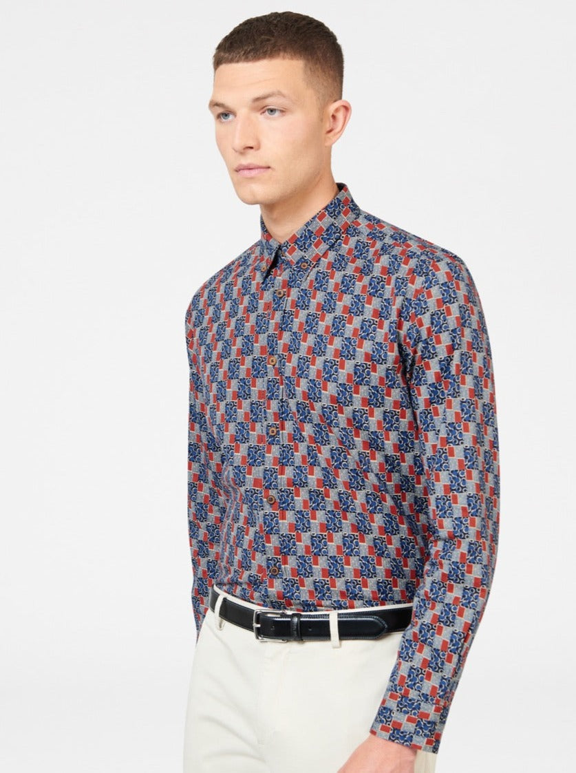 Ben Sherman 1950s Checkerboard Shirts Indigo | 5782140-GK