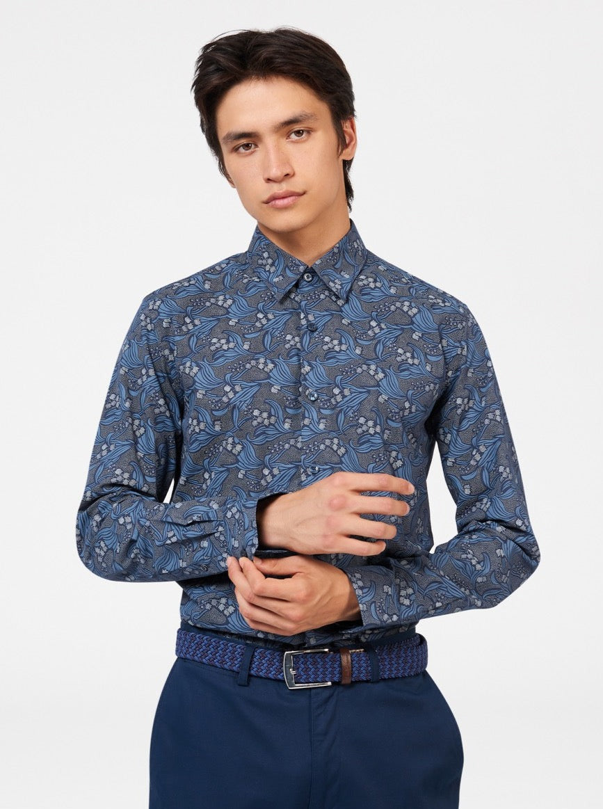 Ben Sherman Art Nouveau Floral Shirts Navy | 0853729-YE