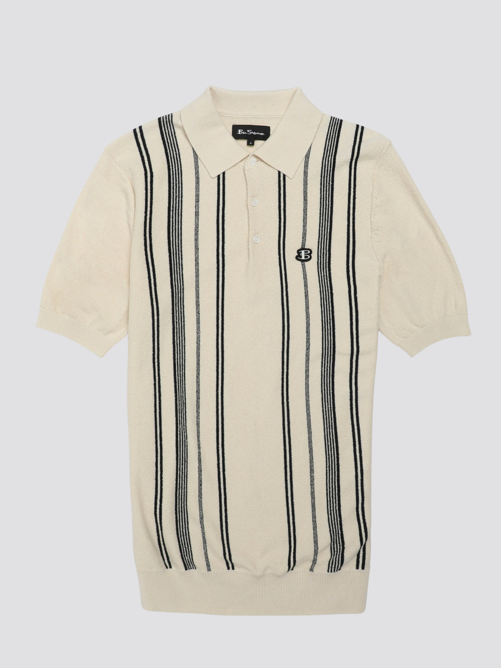 Ben Sherman B by Ben Sherman Crinkle Cotton Stripe Polo Knitwear White | 2587390-YI