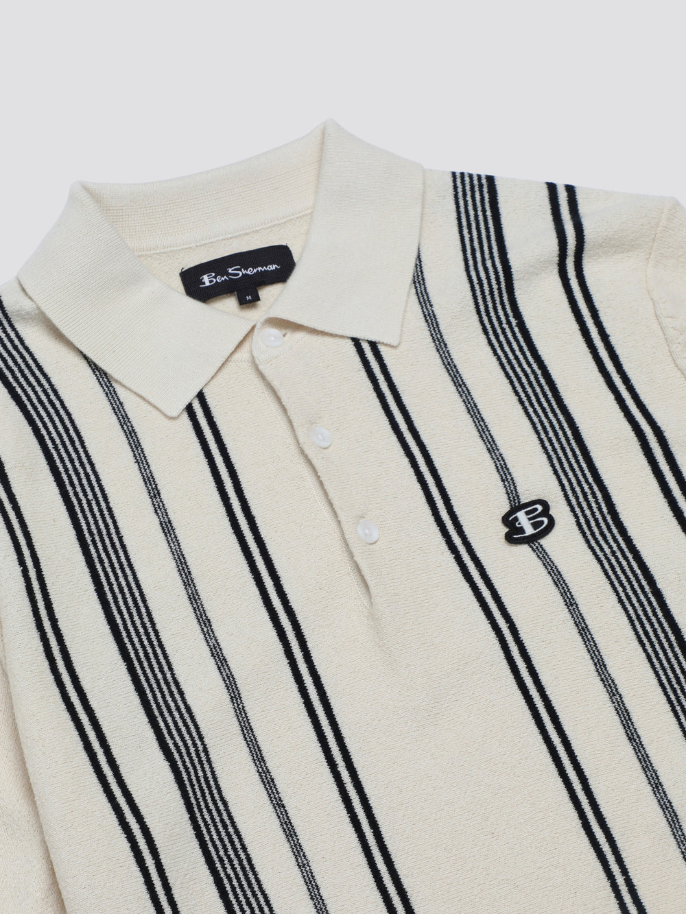 Ben Sherman B by Ben Sherman Crinkle Cotton Stripe Polo Knitwear White | 2587390-YI