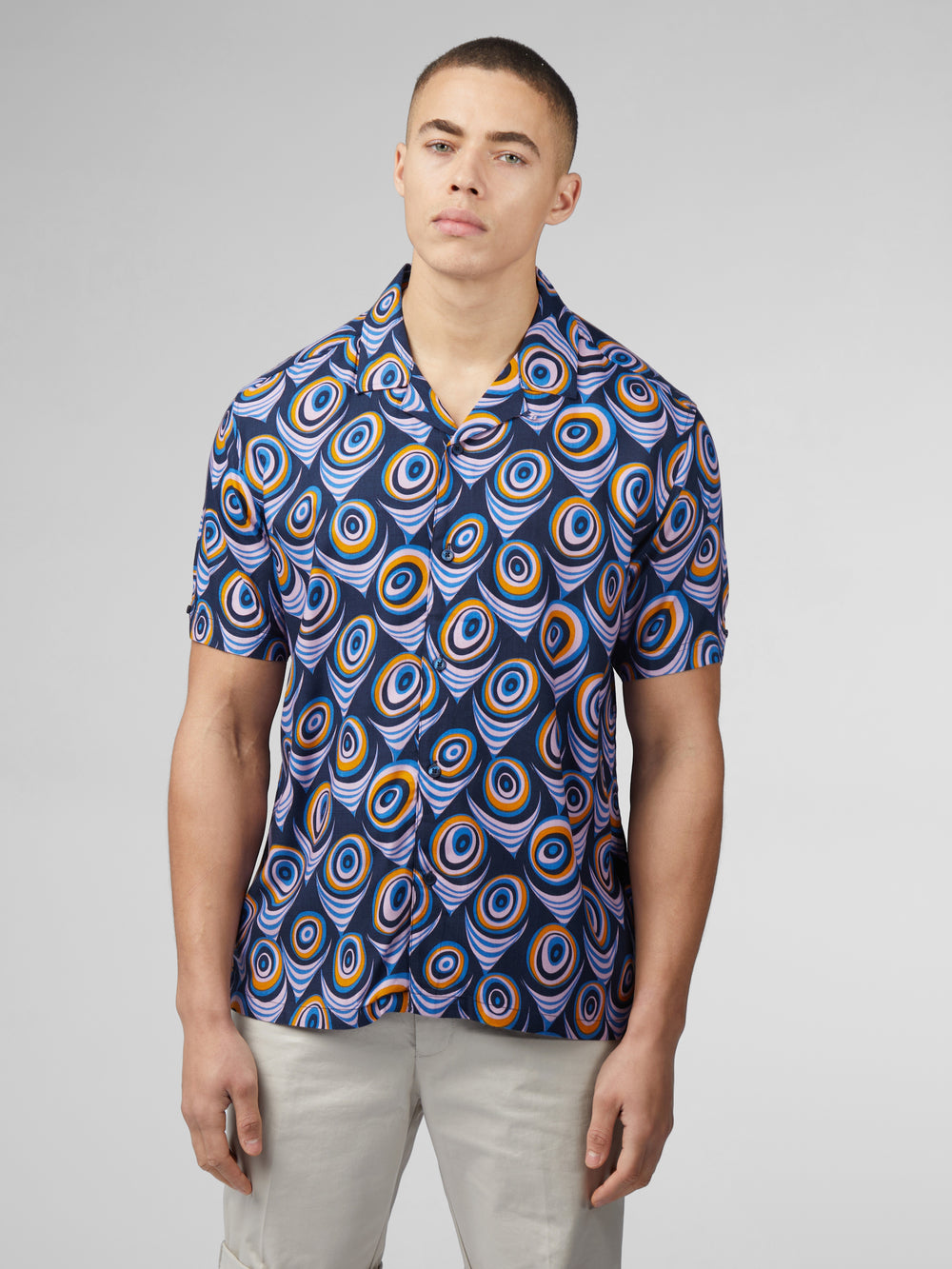 Ben Sherman B by Ben Sherman Psychedelic Print Shirts Purple | 9851426-MN