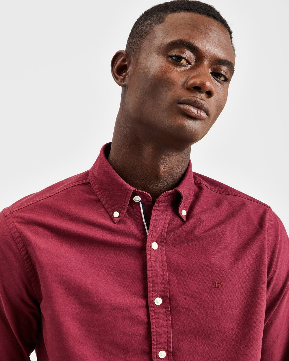 Ben Sherman Beatnik Oxford Garment Dye Shirts Burgundy | 5709826-FZ