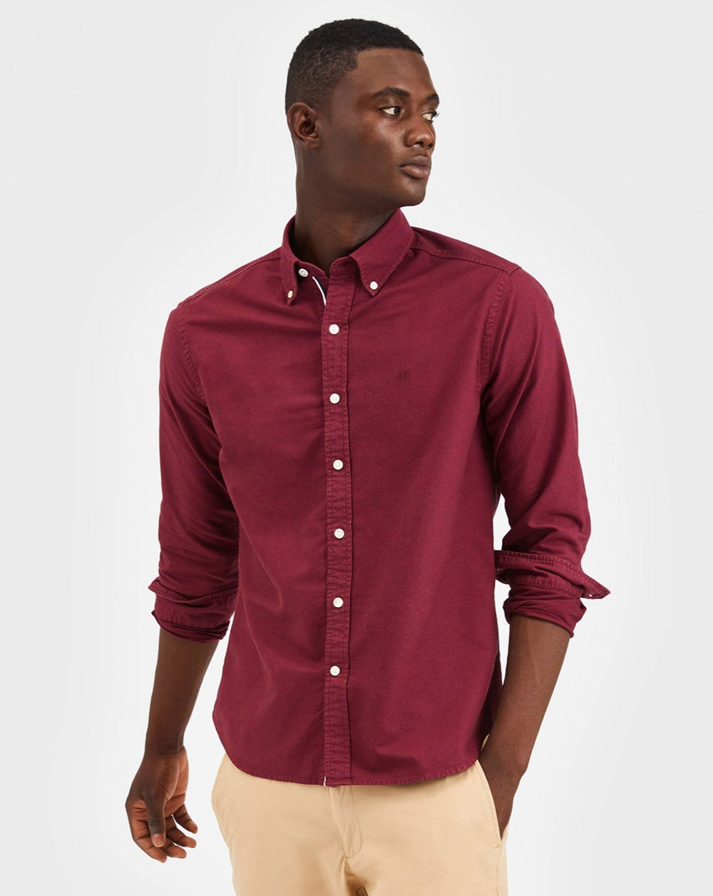 Ben Sherman Beatnik Oxford Garment Dye Shirts Burgundy | 5709826-FZ