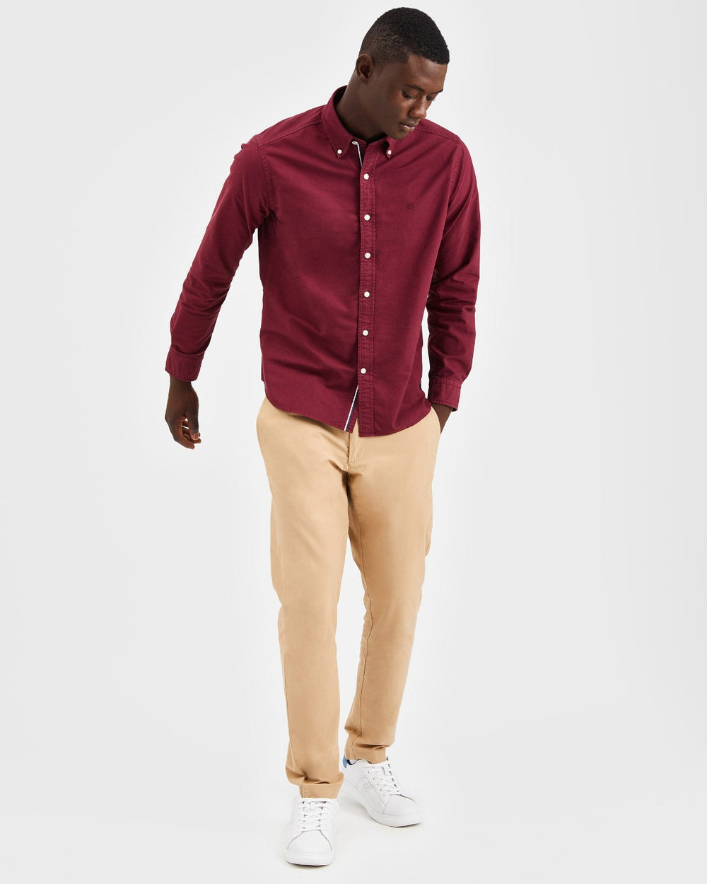 Ben Sherman Beatnik Oxford Garment Dye Shirts Burgundy | 5709826-FZ