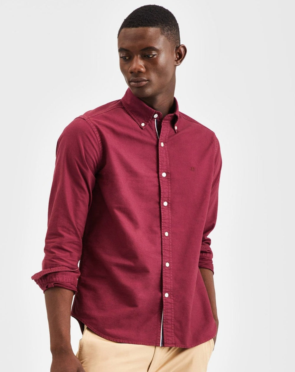 Ben Sherman Beatnik Oxford Garment Dye Shirts Burgundy | 5709826-FZ