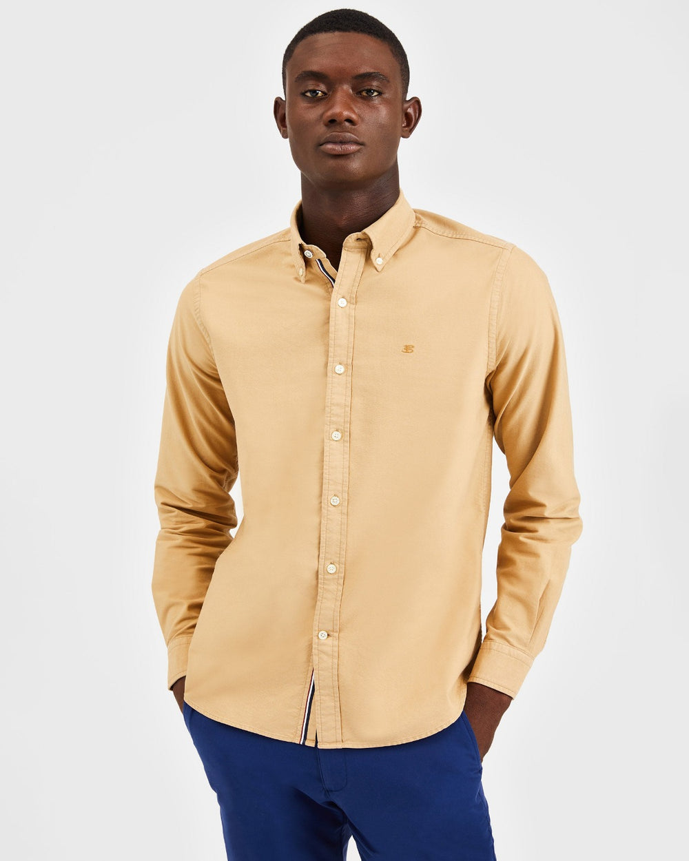 Ben Sherman Beatnik Oxford Garment Dye Shirts Khaki | 4591237-IZ