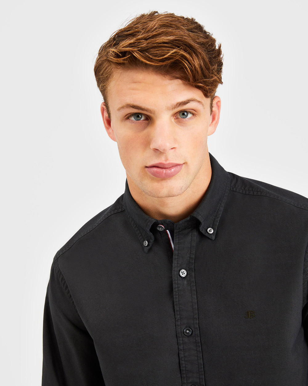 Ben Sherman Beatnik Oxford Garment Dye Shirts Black | 3041658-MS