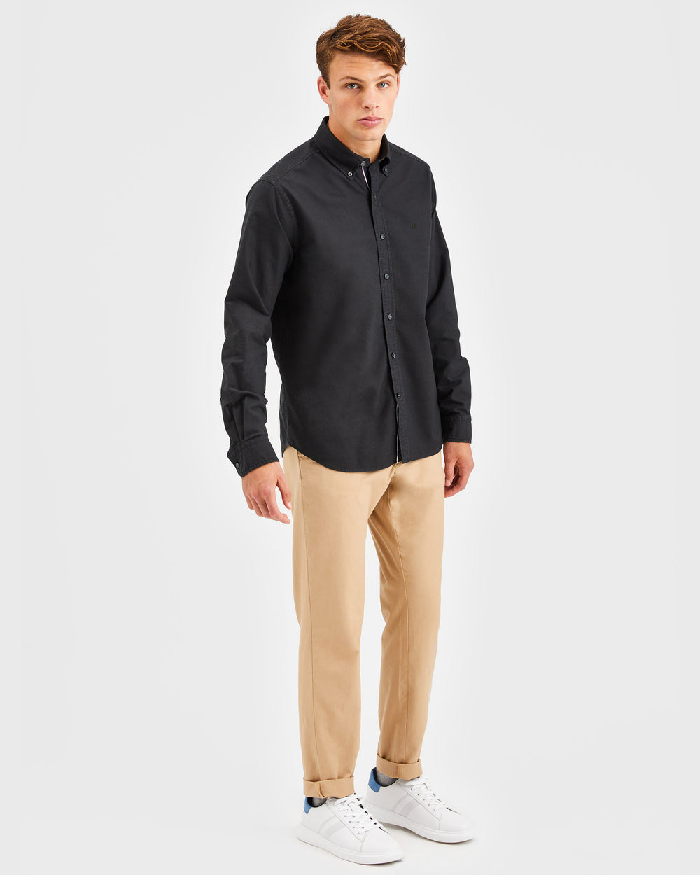 Ben Sherman Beatnik Oxford Garment Dye Shirts Black | 3041658-MS