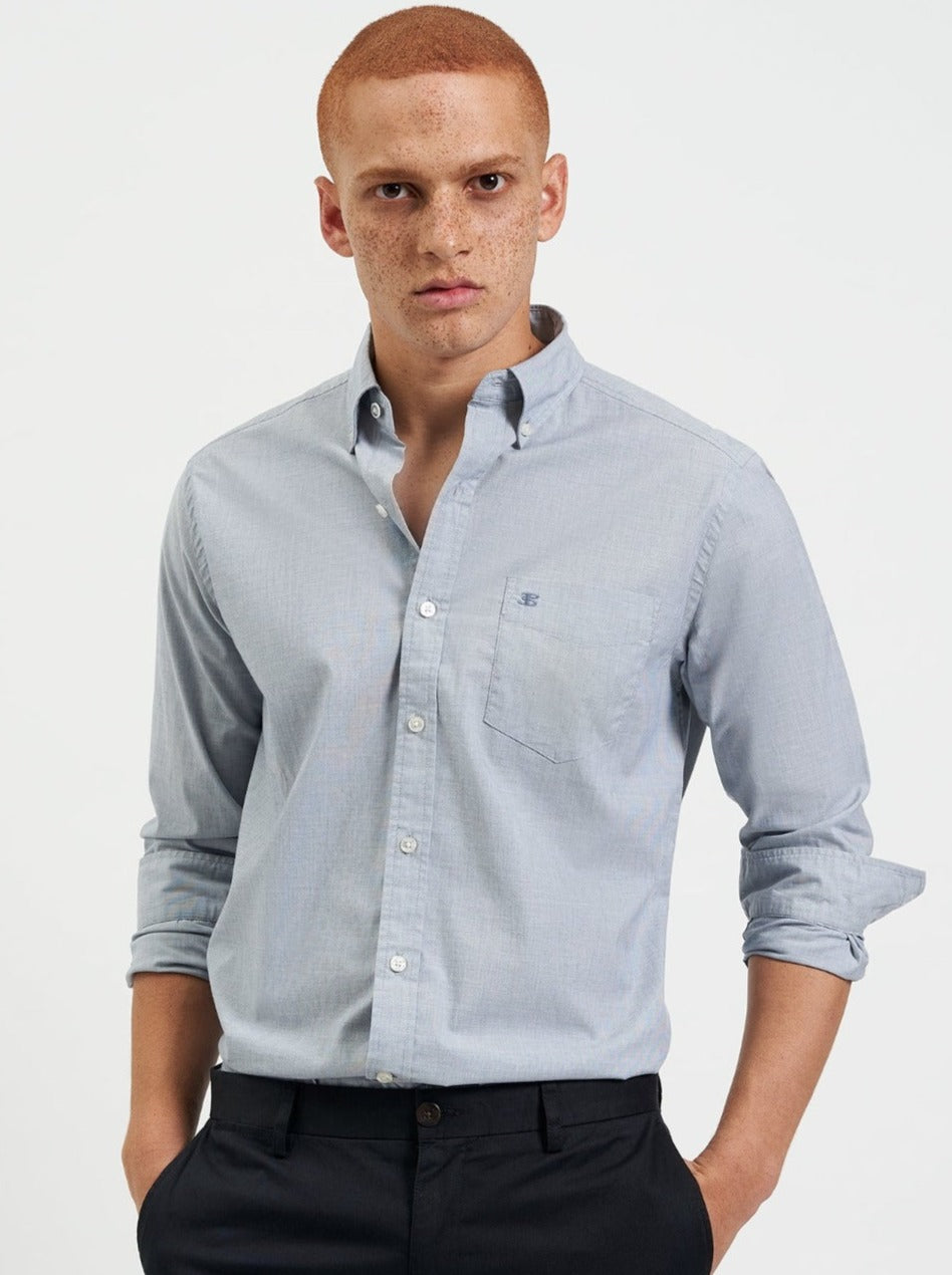 Ben Sherman Beatnik Wash Long-Sleeve Shirts Navy | 0798214-UM