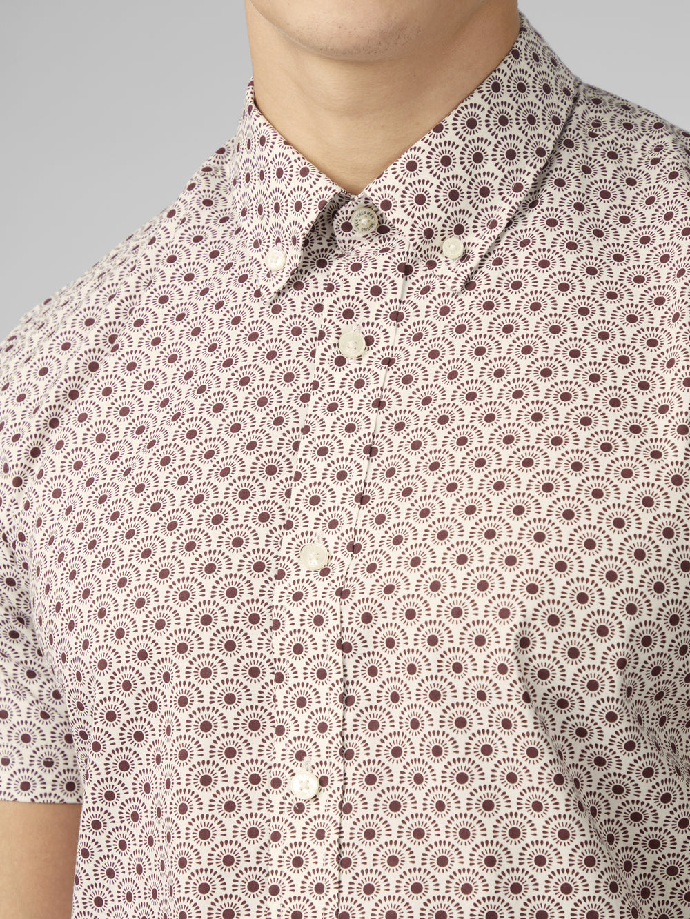 Ben Sherman Block Geo Shirts Dark Red | 4562189-JD