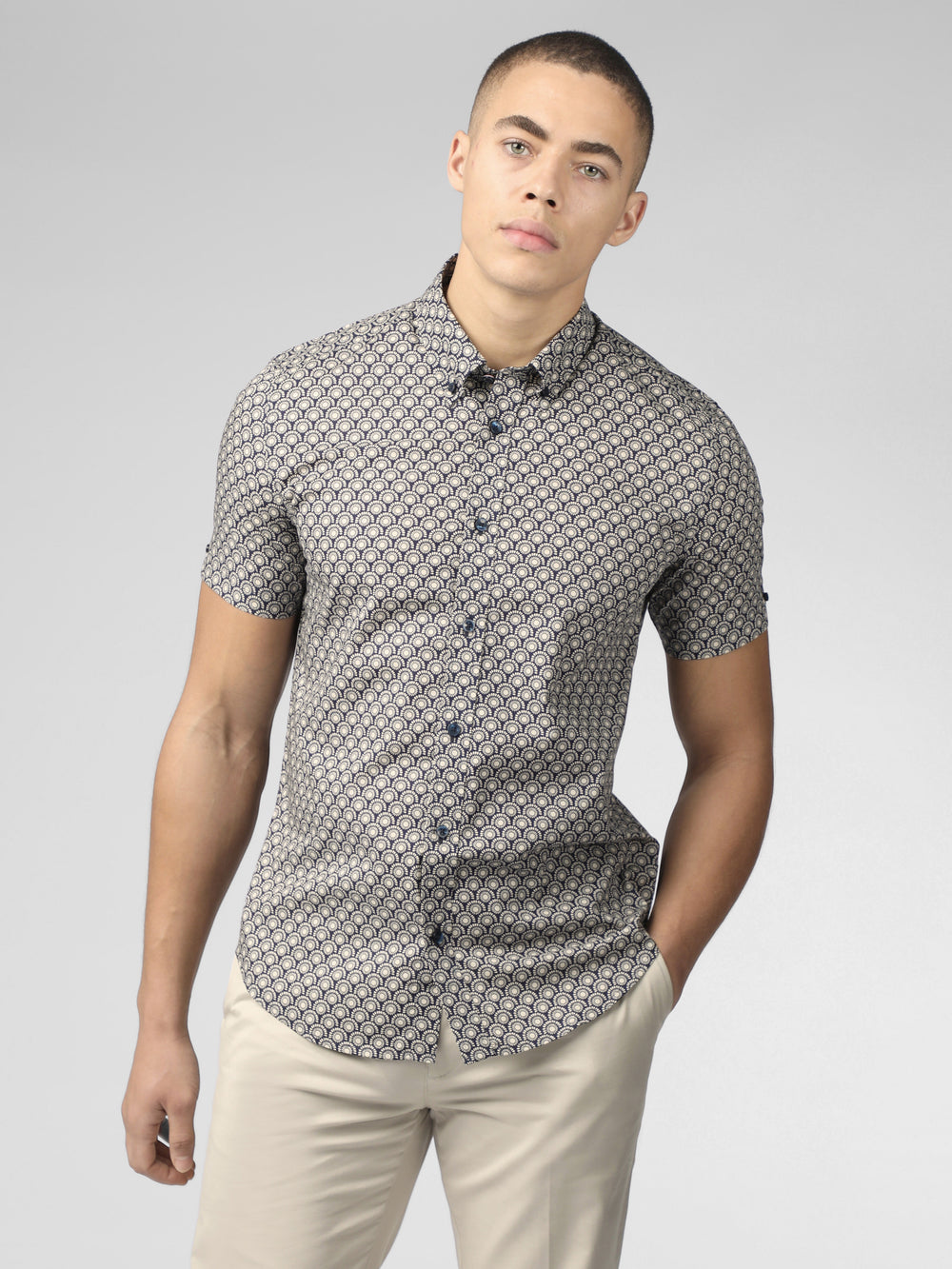 Ben Sherman Block Geo Shirts Grey | 2836471-WE