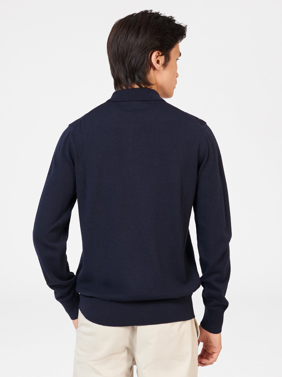 Ben Sherman Block Stripe Merino Polo Neck Sweaters Navy | 9830125-HG