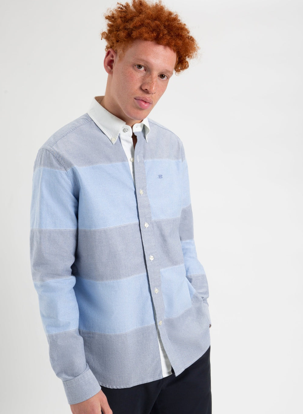 Ben Sherman Brighton Oxford Garment Dye Rugby Shirts Blue | 5641032-YR