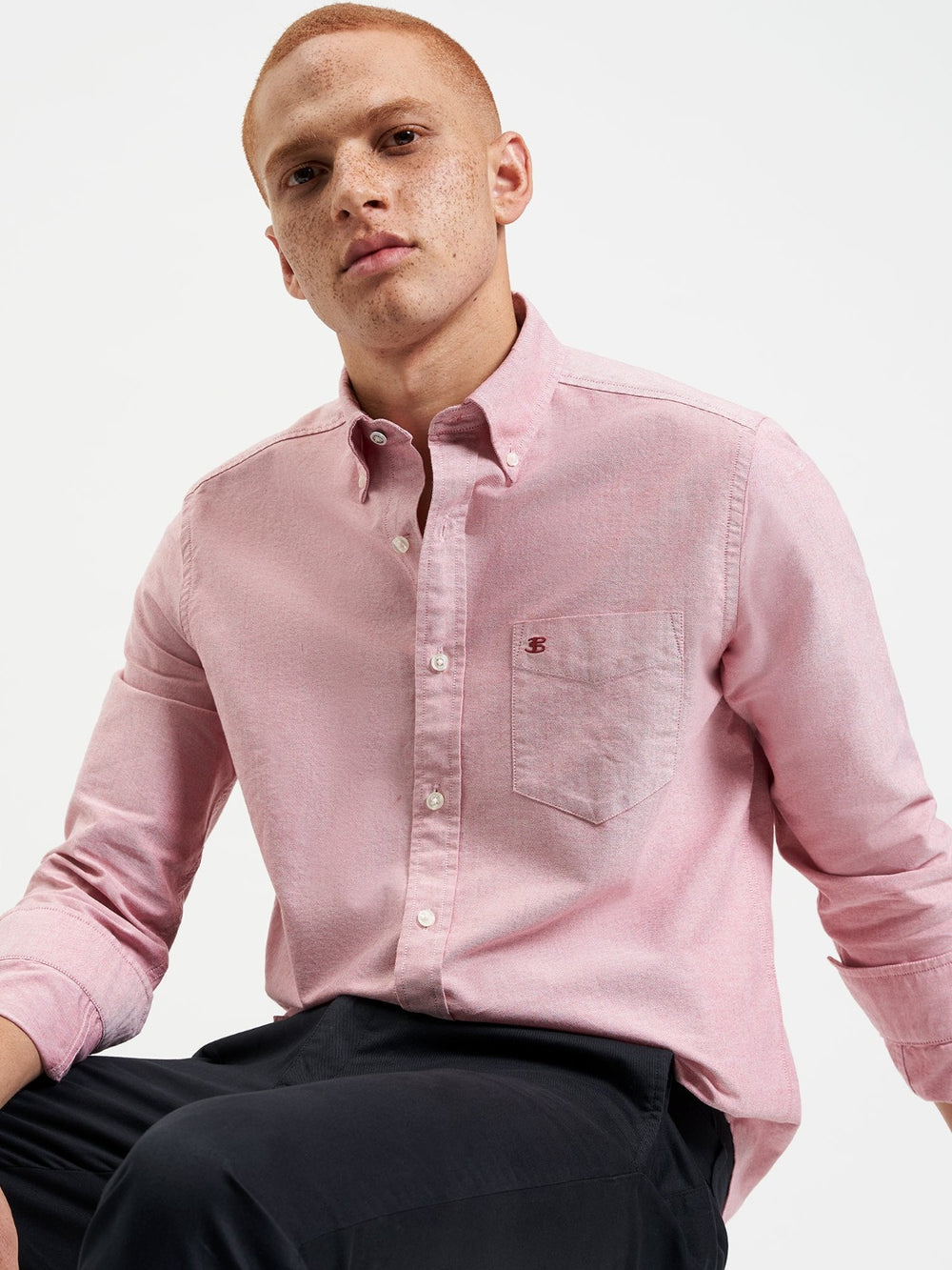 Ben Sherman Brighton Oxford Organic Shirts Light Red | 5624189-AQ