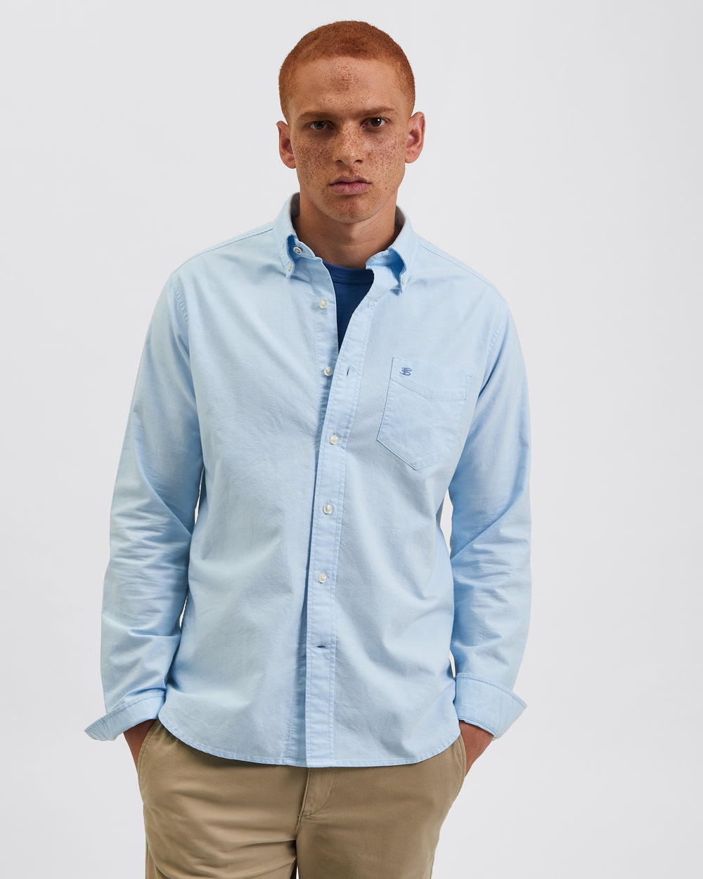 Ben Sherman Brighton Oxford Organic Shirts Blue | 7924618-KQ