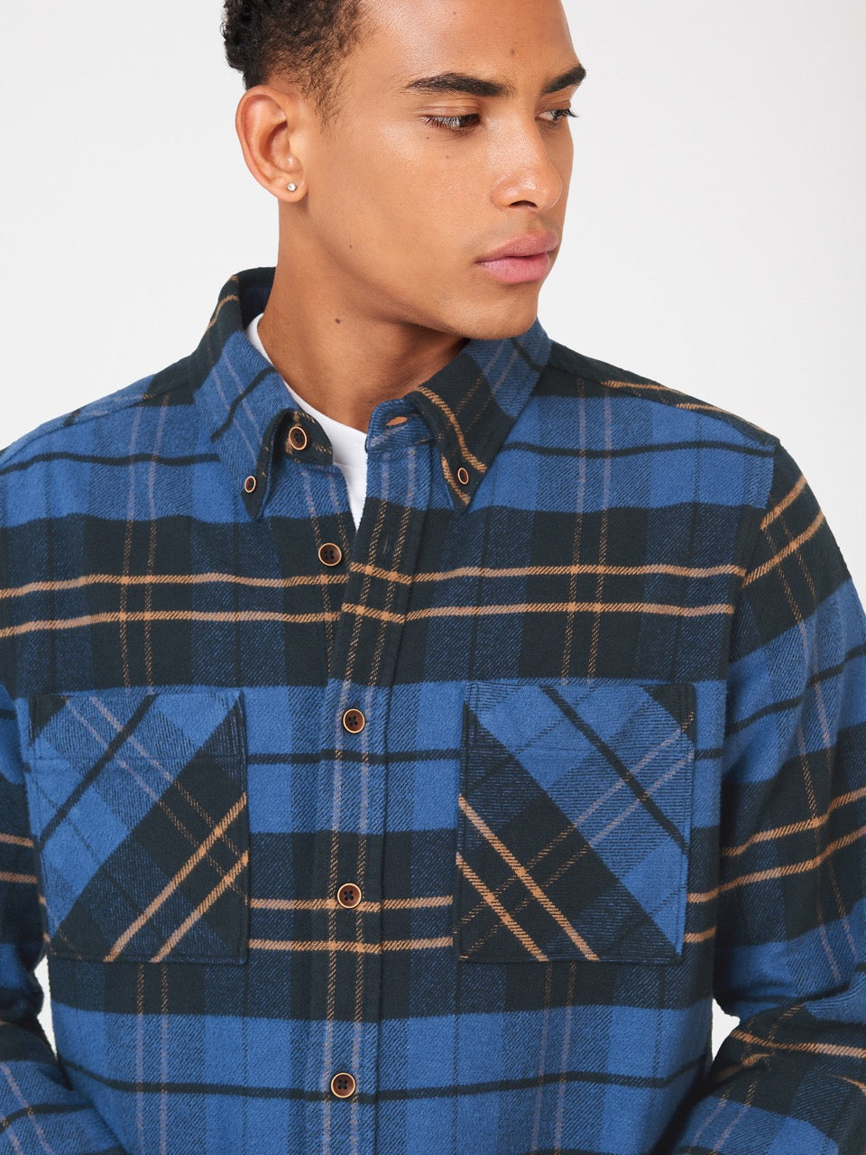 Ben Sherman Brushed Ivy Check Shirts Blue | 9415027-EF