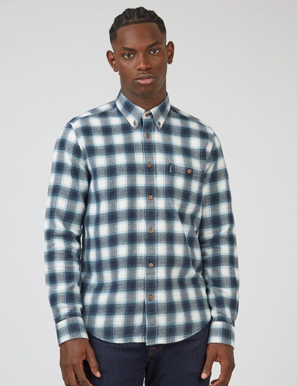 Ben Sherman Brushed Ombre Check Flannel Shirts Green | 3109867-UV