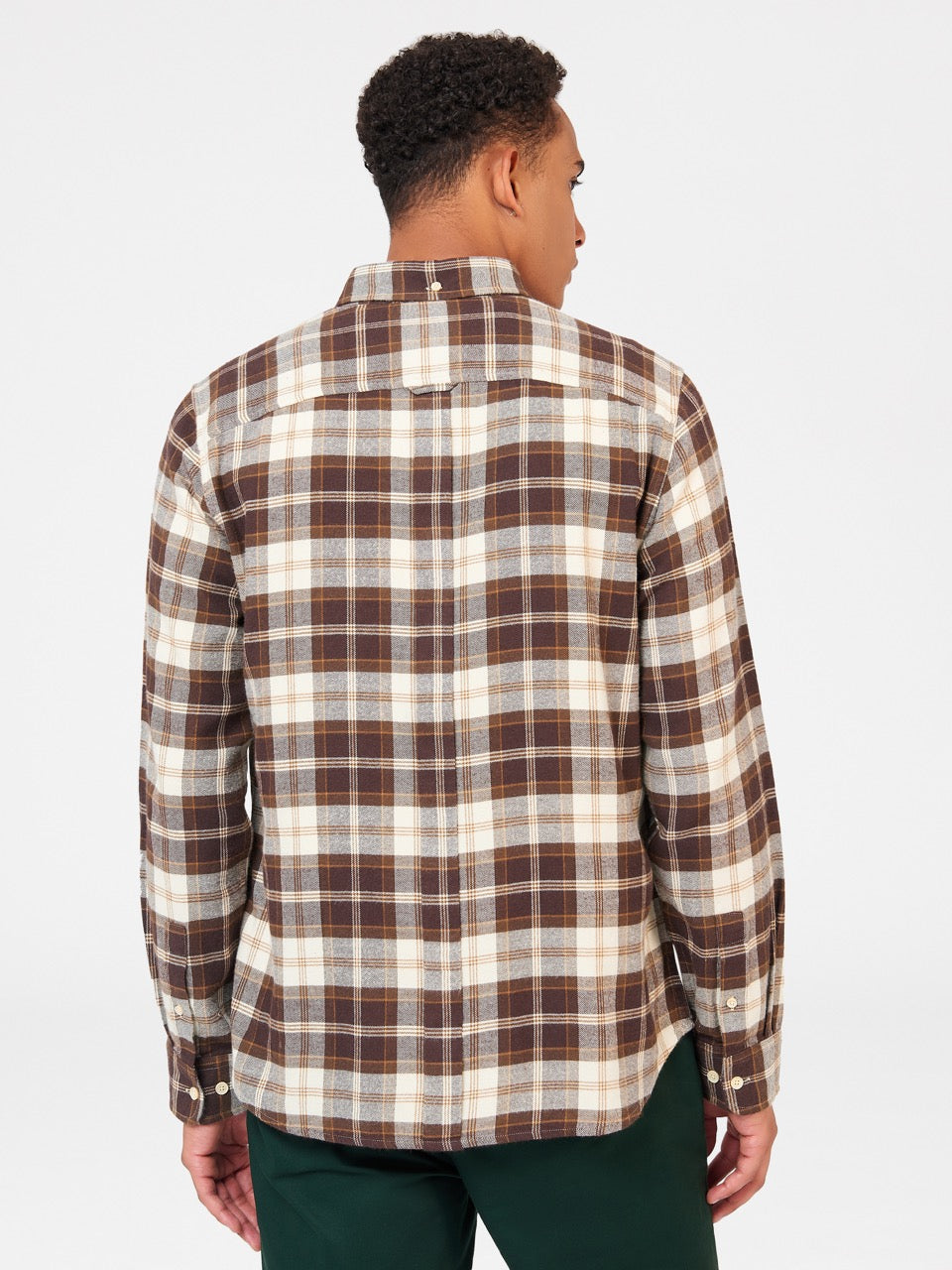 Ben Sherman Brushed Plain Check Shirts Chocolate | 8731064-FM