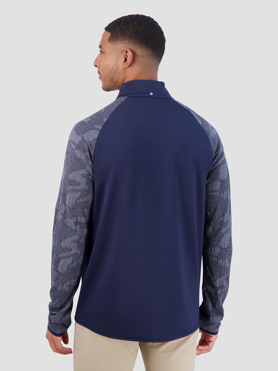 Ben Sherman Camo Jacq. Sleeve Quarter Zip Jackets Navy | 3917045-BK