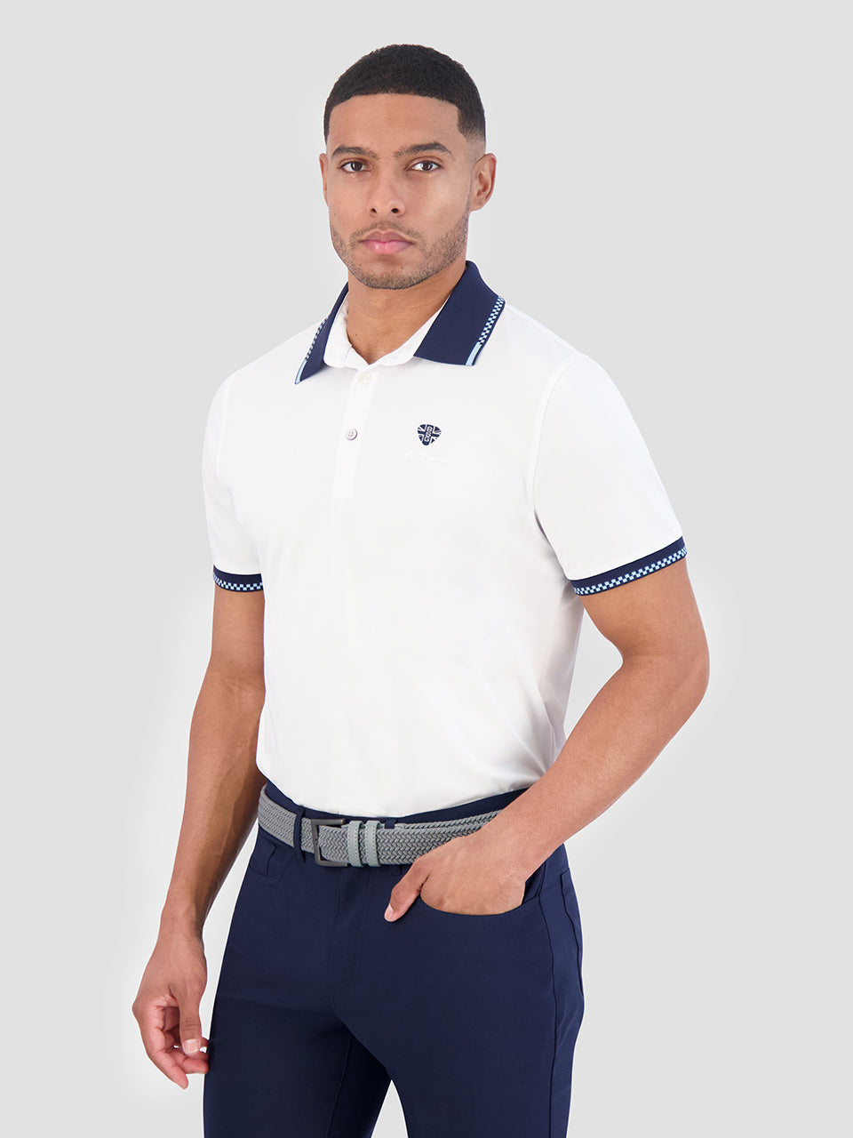 Ben Sherman Checker Rib Air Pique Sports Fit Polo Shirts White | 2637981-UX