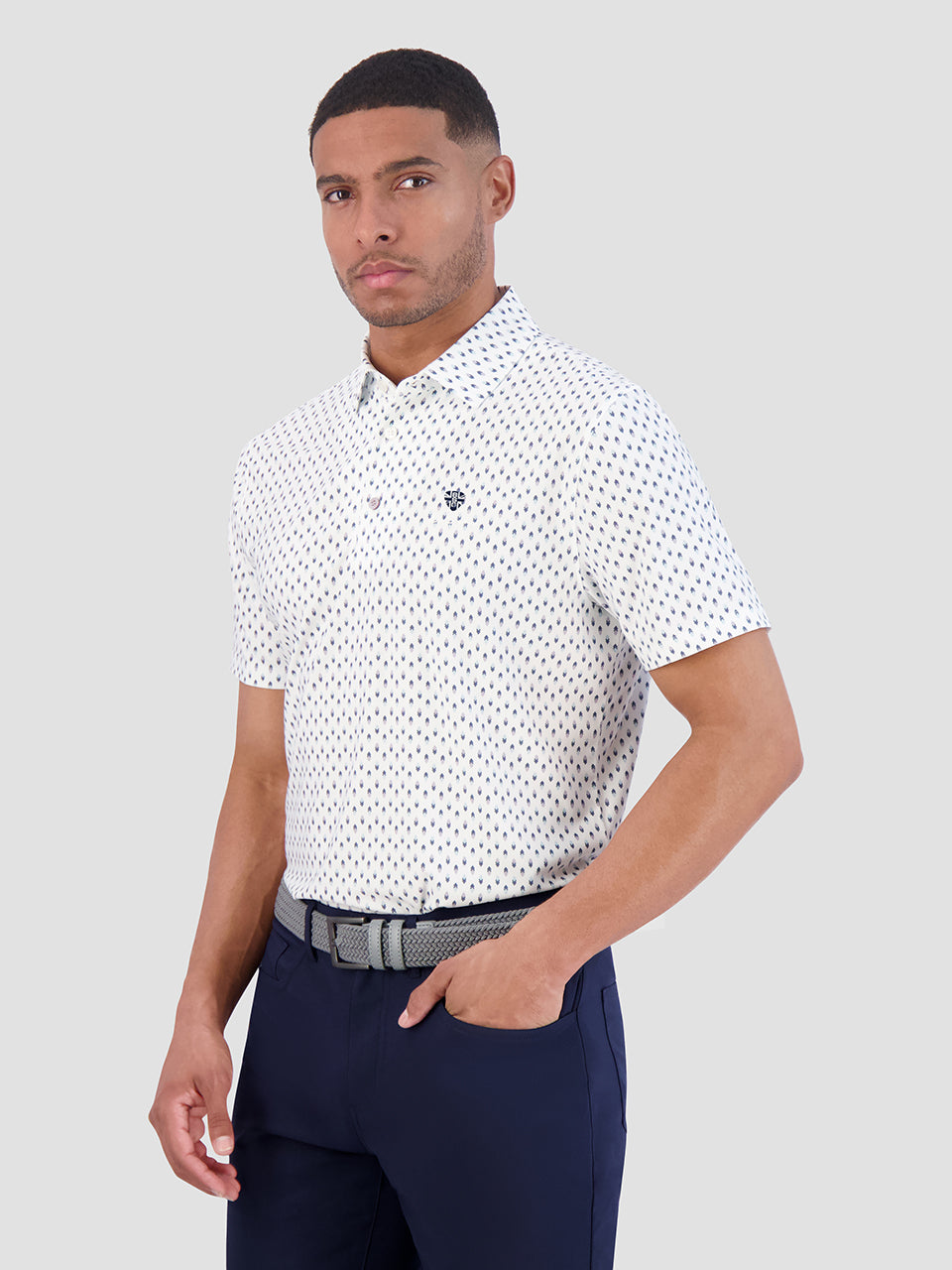 Ben Sherman Chequerboard Geo Polo Shirts White | 2784501-MA