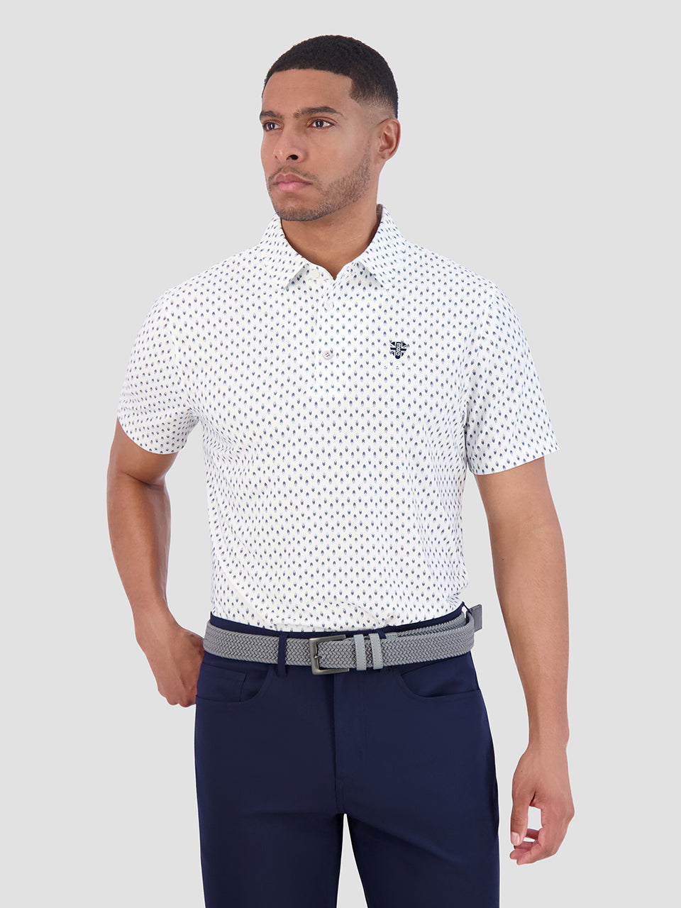 Ben Sherman Chequerboard Geo Polo Shirts White | 2784501-MA