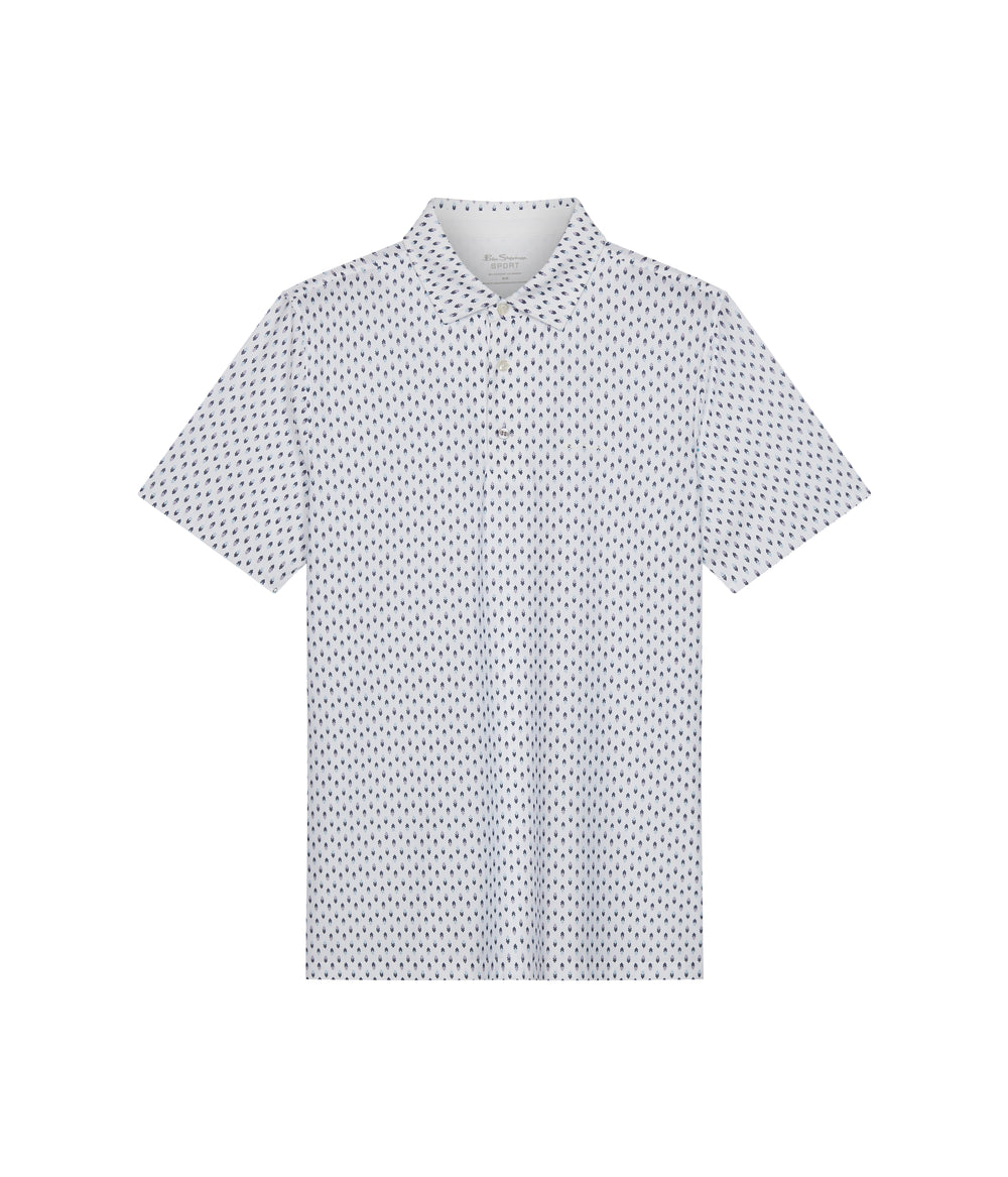 Ben Sherman Chequerboard Geo Polo Shirts White | 2784501-MA