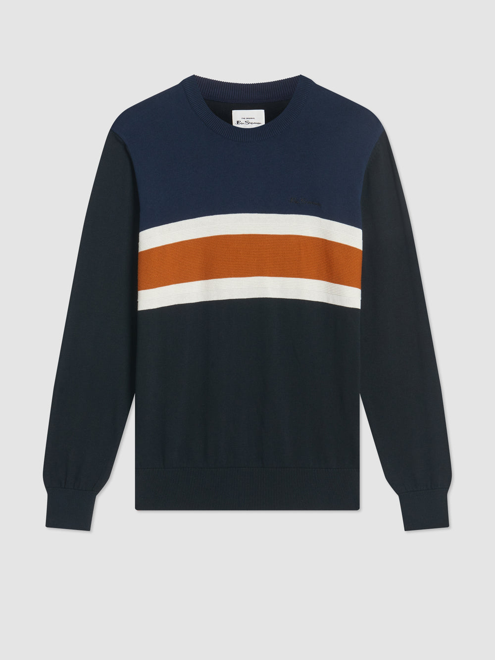 Ben Sherman Chest Stripe Crewneck Knitwear Black | 2716084-GW