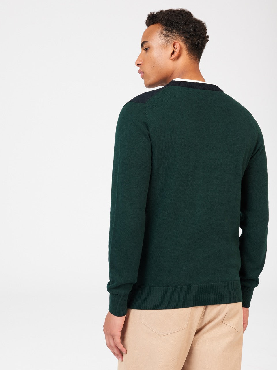 Ben Sherman Chest Stripe Crewneck Knitwear Dark Green | 8549601-CB