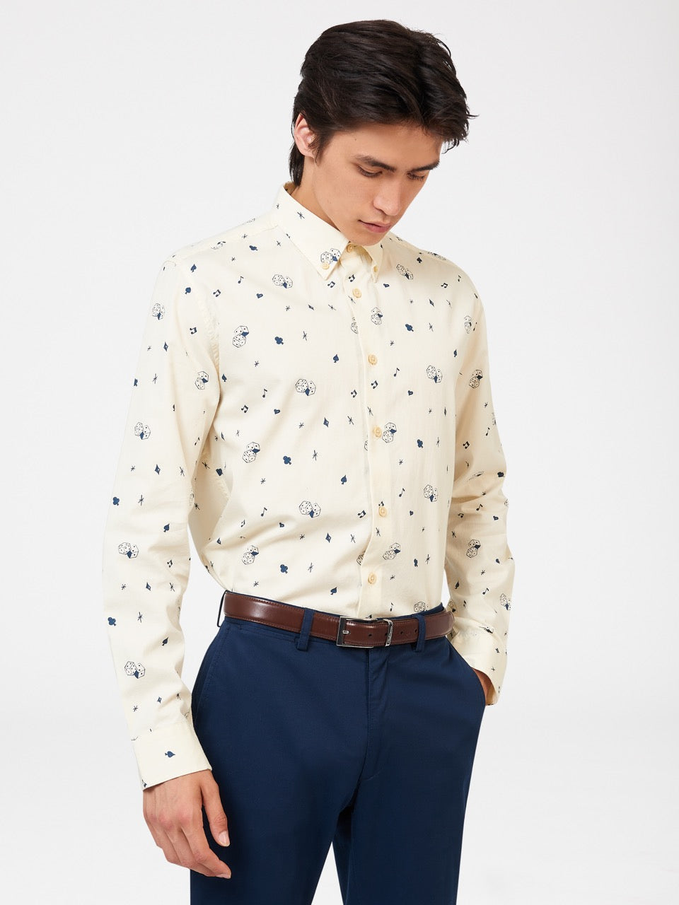 Ben Sherman Conversational Icon Shirts White | 8547103-NS