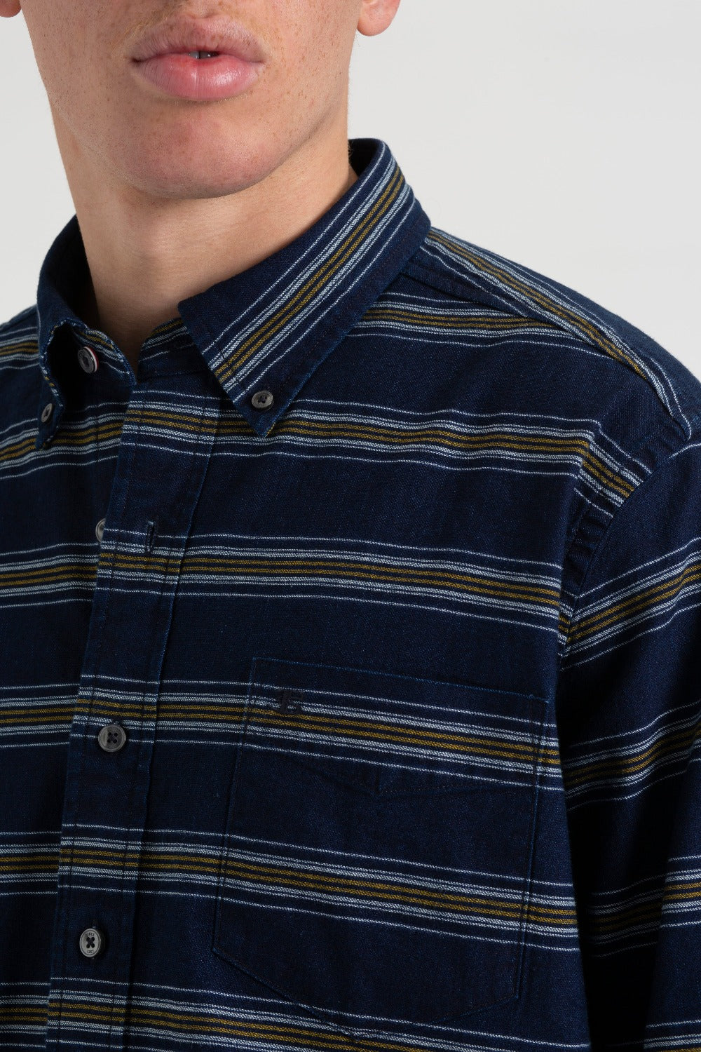 Ben Sherman Dalston Blues Long Sleeve Indigo Stripe Shirts Indigo | 3504679-UH