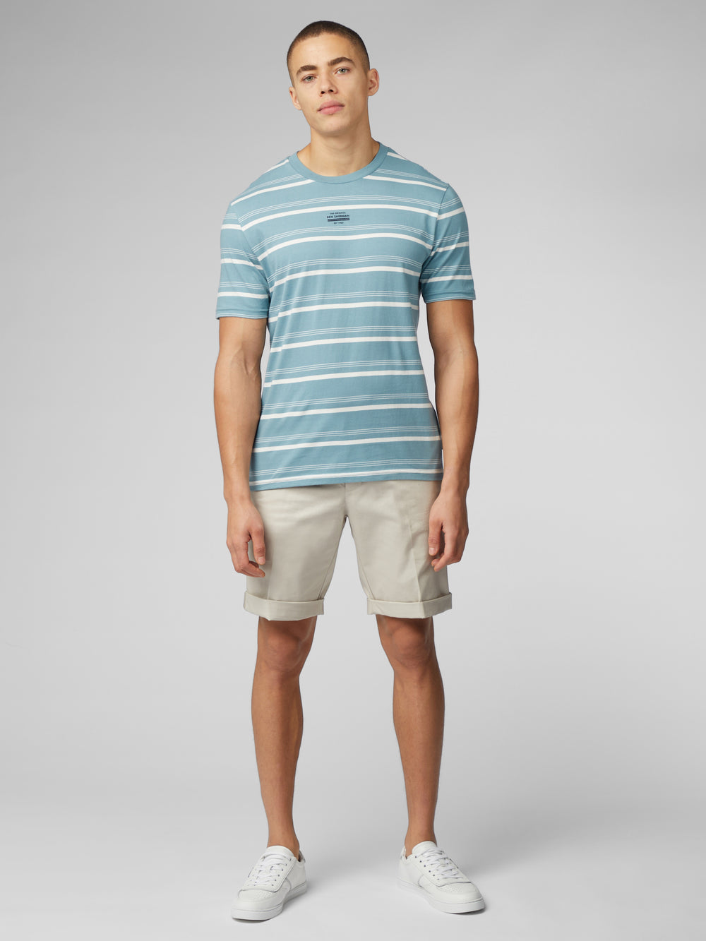 Ben Sherman Fine Stripe T-Shirt Blue | 4513967-XG