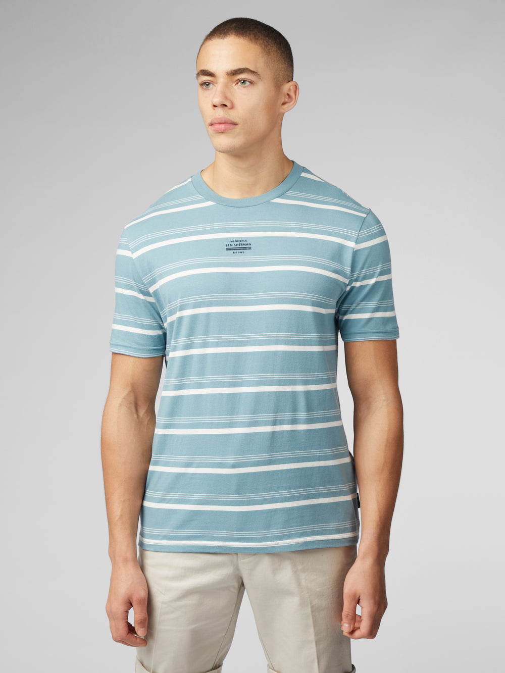 Ben Sherman Fine Stripe T-Shirt Blue | 4513967-XG