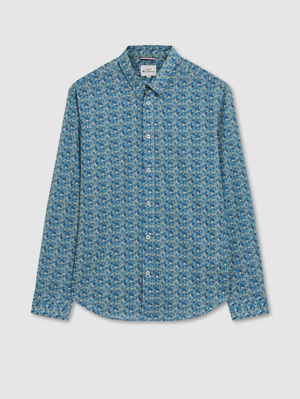 Ben Sherman Floral Print Long-Sleeve Shirts Blue Grey | 2936507-IA