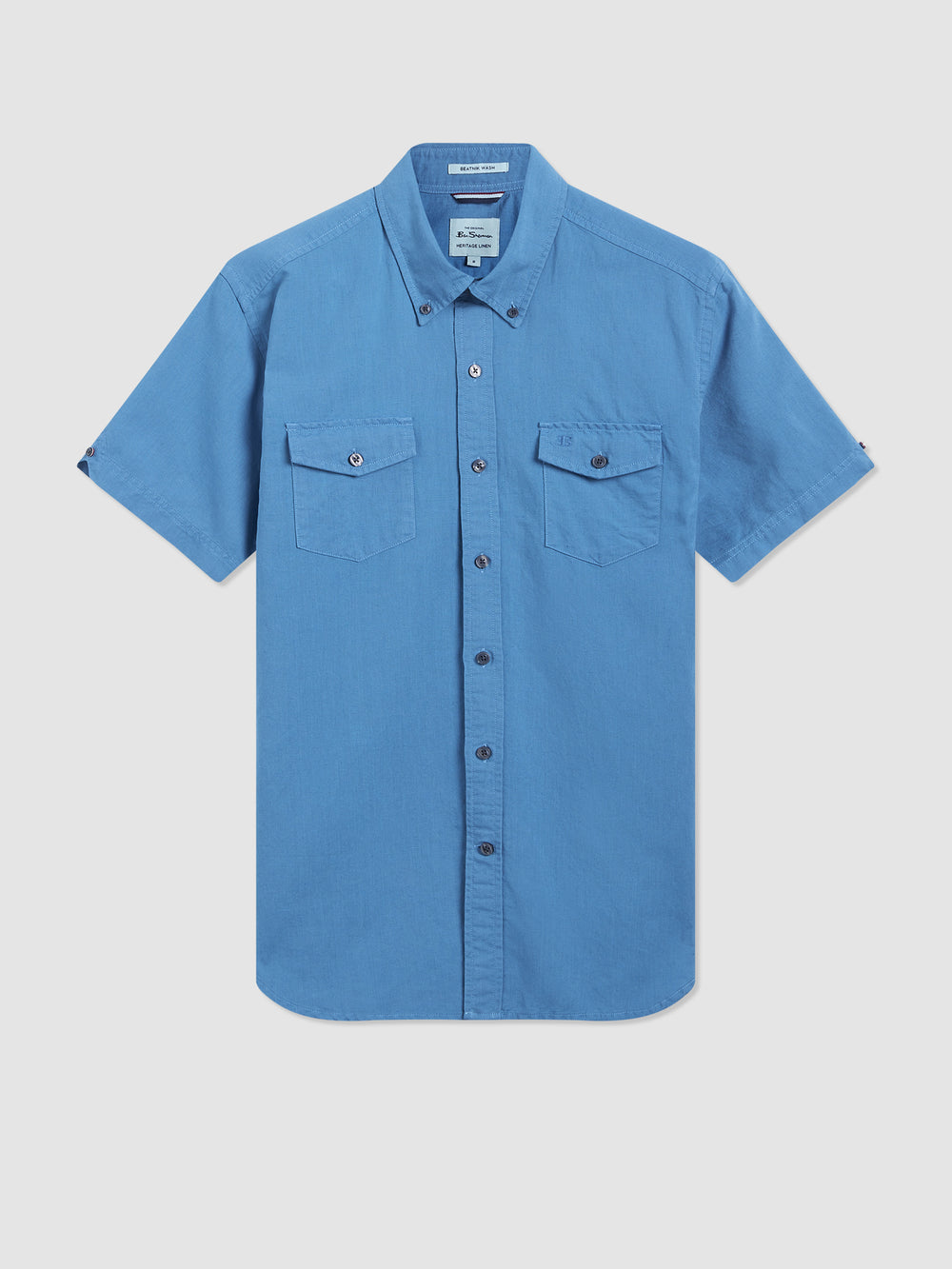 Ben Sherman Garment Dye Linen Shirts Blue | 0654183-IE