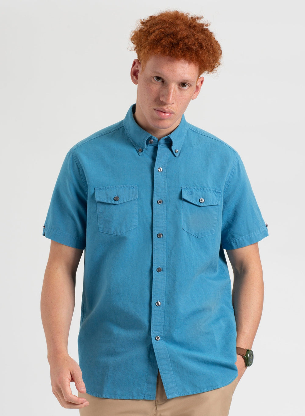 Ben Sherman Garment Dye Linen Shirts Blue | 0654183-IE